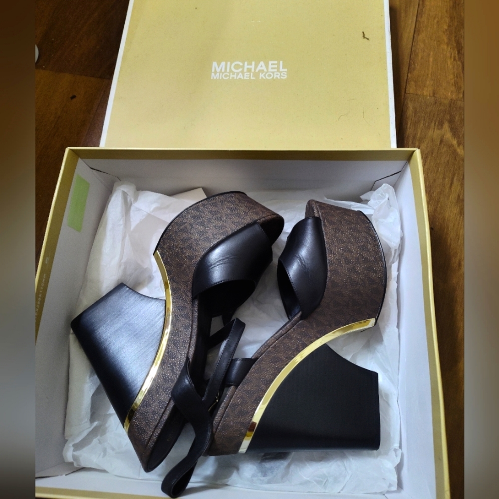 Black/ Brown Michael Kors Wedges